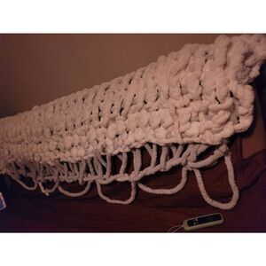 Handmade vintage Fox yarn huge blanket throw